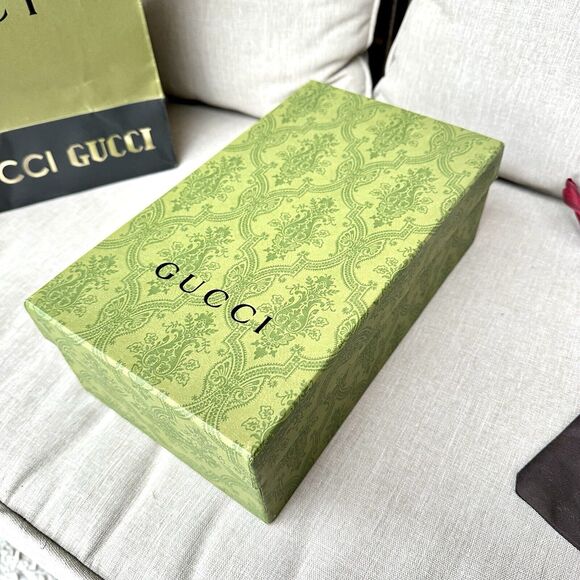Authentic Gucci Green Gift Box +Jewelry Pouch+Ribbon+paper Bag 11x6.5x4 - Picture 5 of 12
